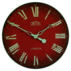 Lascelles Smith Wall Clock, Dia.50cm Red